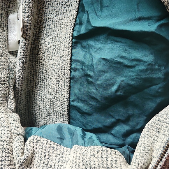 CHRISTOPHER & BANKS SIZE MEDIUM fully lined green & beige jacket. - Picture 7 of 11